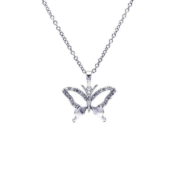 Butterfly CZ Pendant Necklace