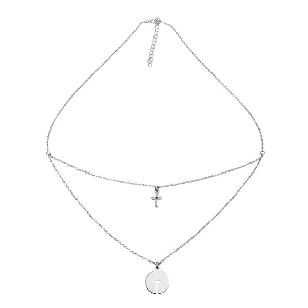 Cross Layered Pendant Necklace