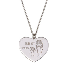 Best Mom Heart Pendant Necklace