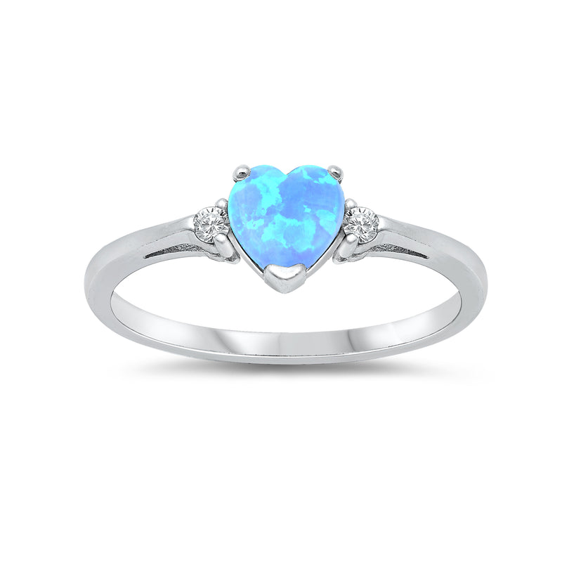 Heart Opal Side Stone Ring