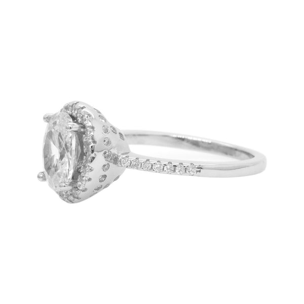 Oval CZ Halo Ring