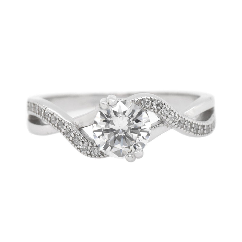 Round CZ Solitaire Infinity Ring