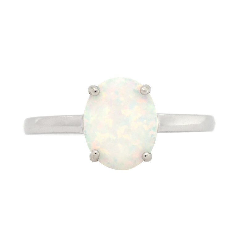 Oval Opal Solitaire Ring