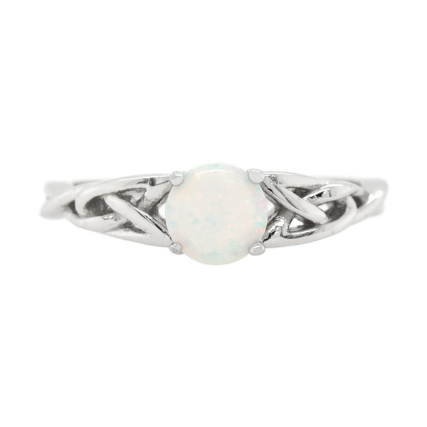 Round Opal Celtic Ring