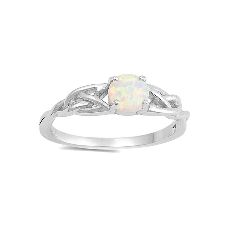 Round Opal Celtic Ring