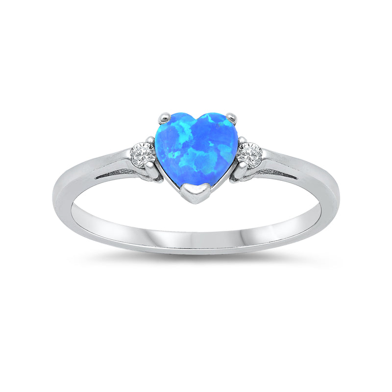 Heart Opal Side Stone Ring
