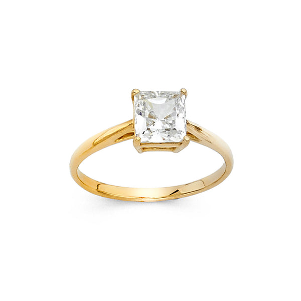 Square CZ Solitaire Ring
