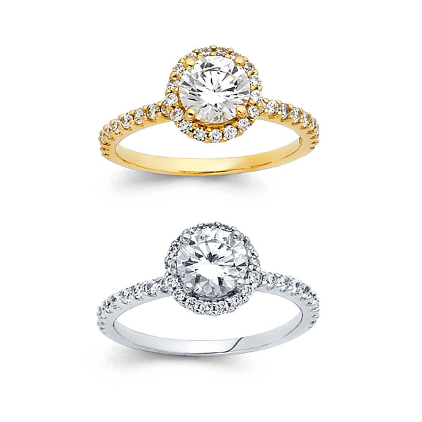 Round CZ Halo Ring