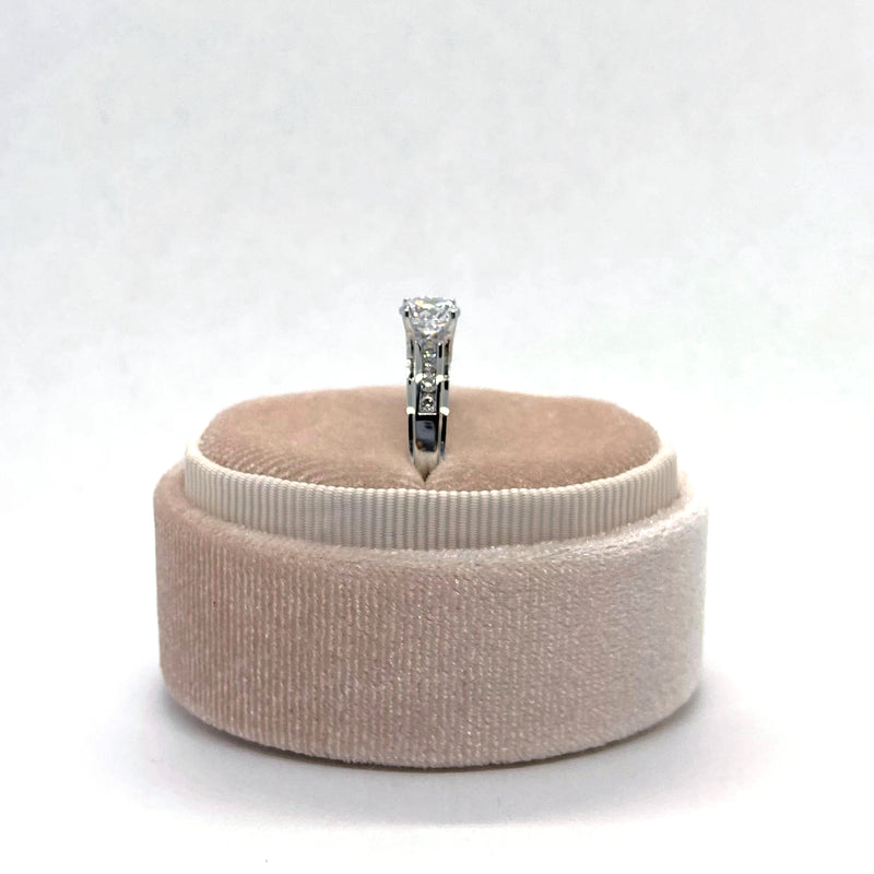 Round CZ Solitaire Channel Ring