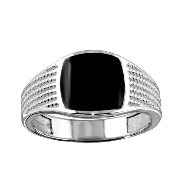Black Enamel Fashion Ring
