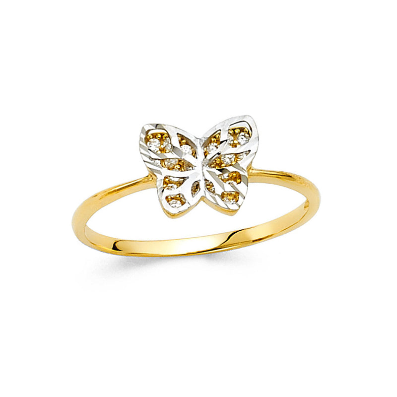White Butterfly Ring
