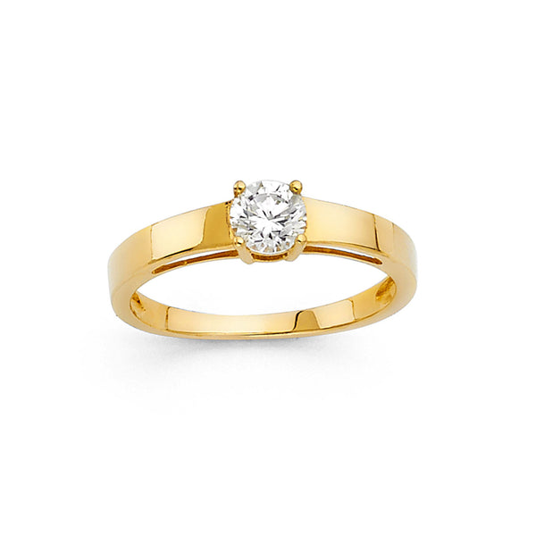 Round CZ Solitaire Ring