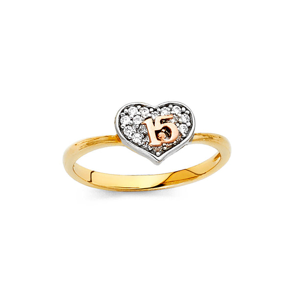 Quince Heart CZ Filled Ring