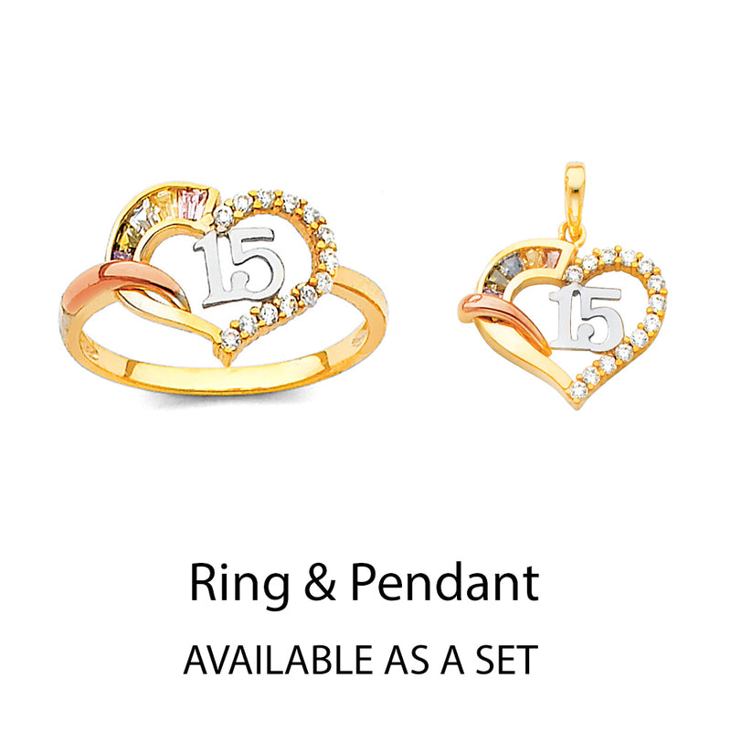 15 Open Heart CZ Pendant