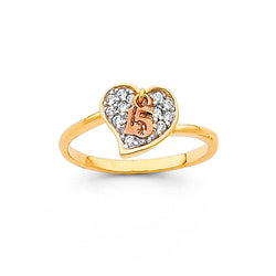 Quince Heart CZ Filled Ring