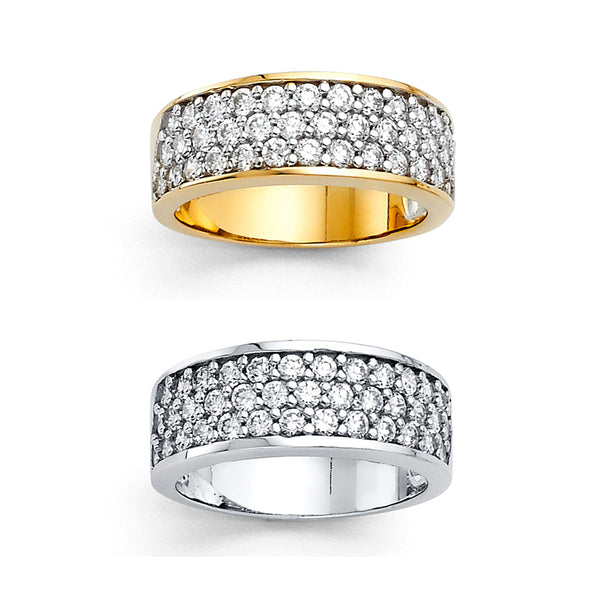 Round CZ Pavé Channel Band - 7.5 mm