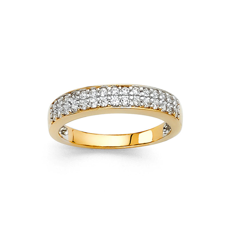 Round CZ Pavé Channel Band - 3.5 mm