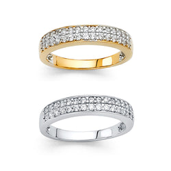 Round CZ Pavé Channel Band - 3.5 mm
