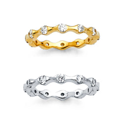 Round CZ Flush Eternity Band