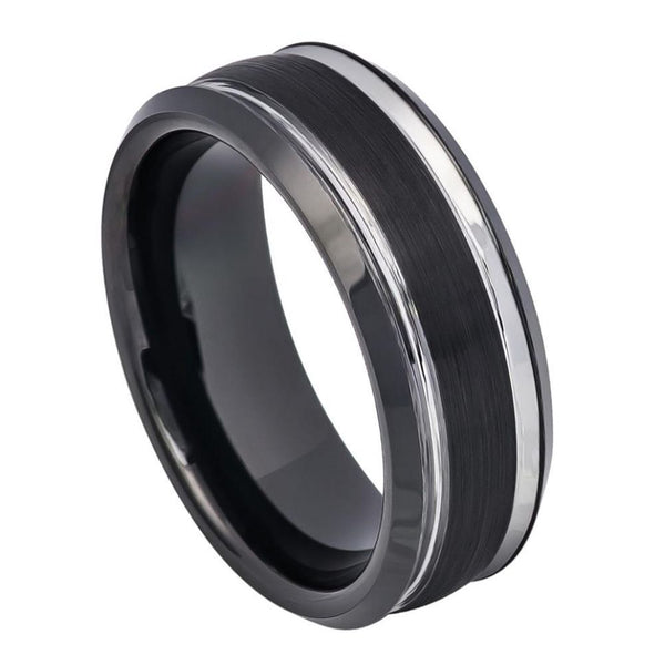 Black Steel Stripe Edge Band