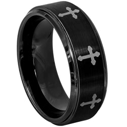 Black Cross Stepped Edge Band