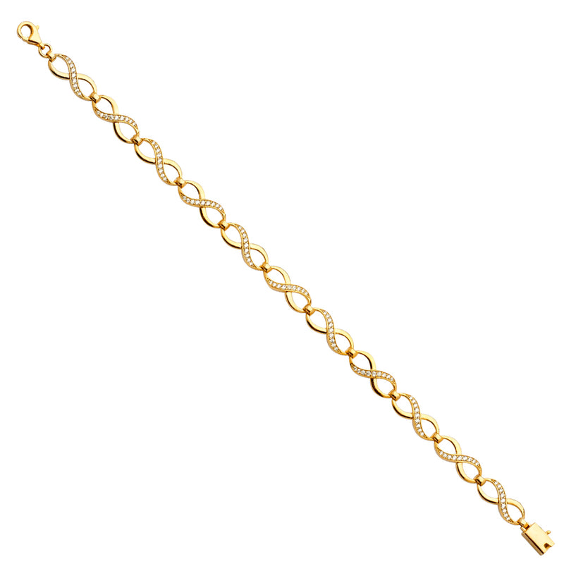 Infinity Loop CZ Linked Bracelet