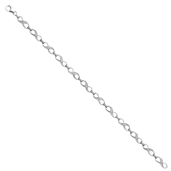 Infinity Loop CZ Linked Bracelet