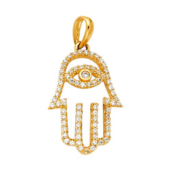 Evil Eye Hamsa CZ Pendant