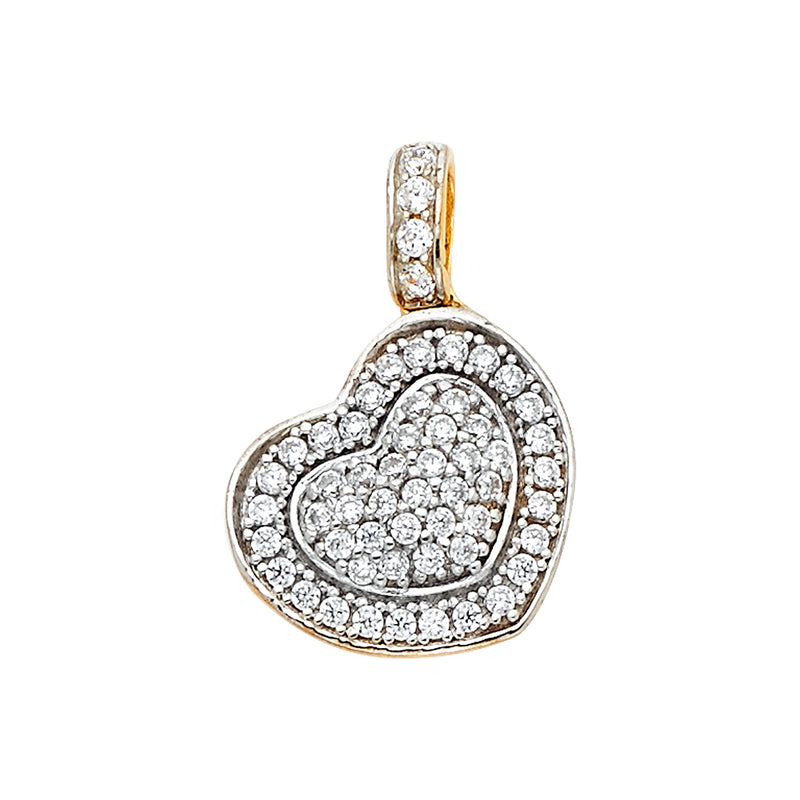 CZ Filled Layered Heart Pendant