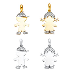 Child CZ Engravable Pendant