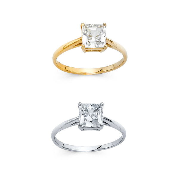 Square CZ Solitaire Ring