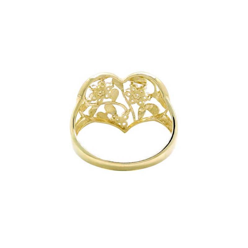 Heart Flower CZ Ring