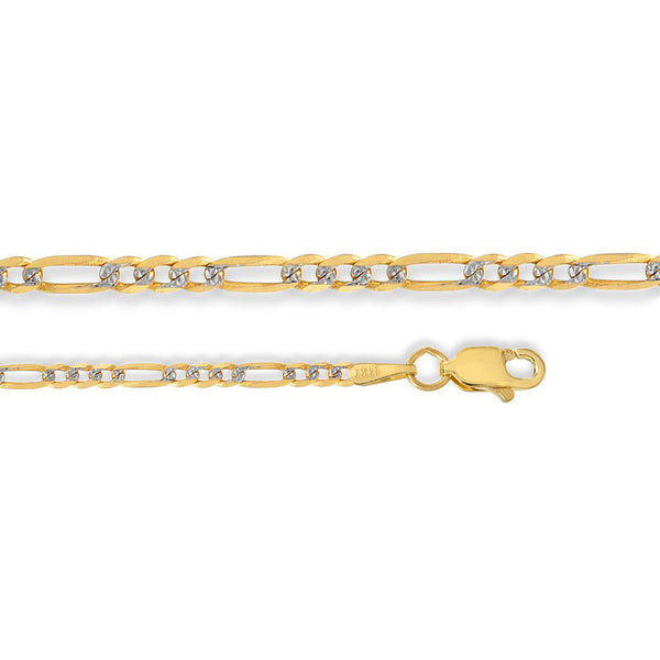 Figaro Chain Necklace - White Pave