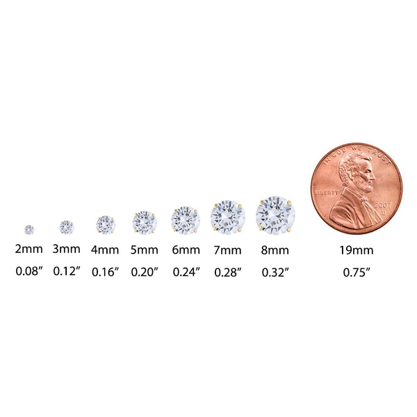 Round CZ Martini Studs